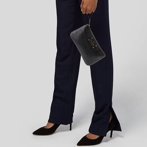 Kate Spade Zippered Chrissy Wristlet Berkshire Road Pebbled Leather‎ Black